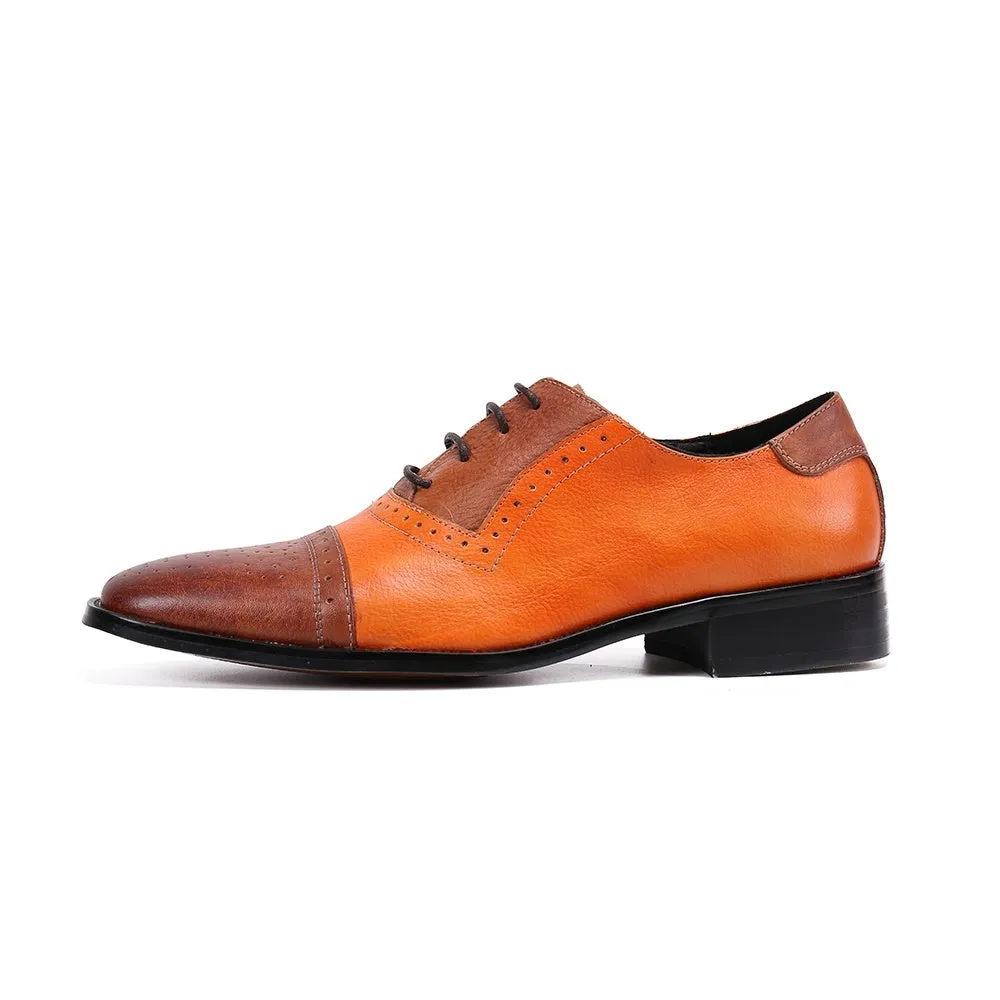 Two Tones Breathable Captoe Oxfords for Men