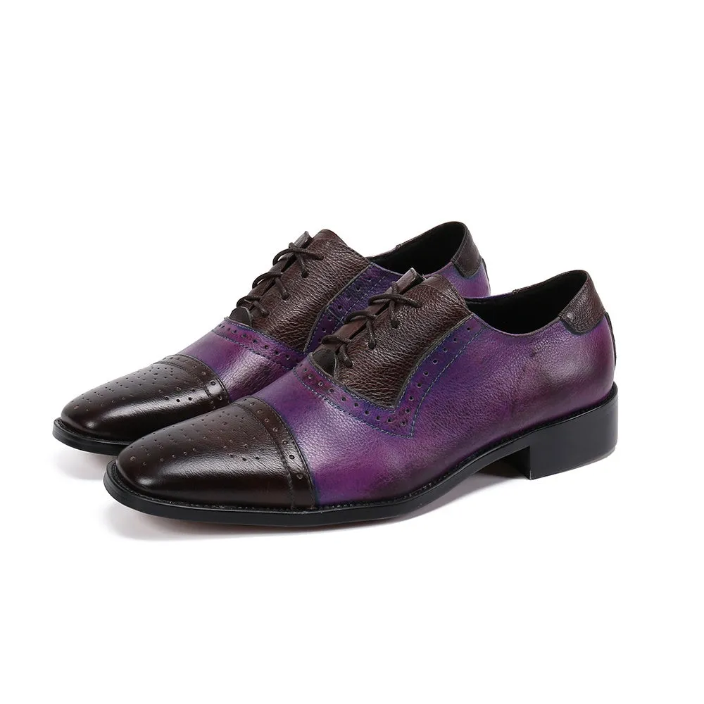 Two Tones Breathable Captoe Oxfords for Men