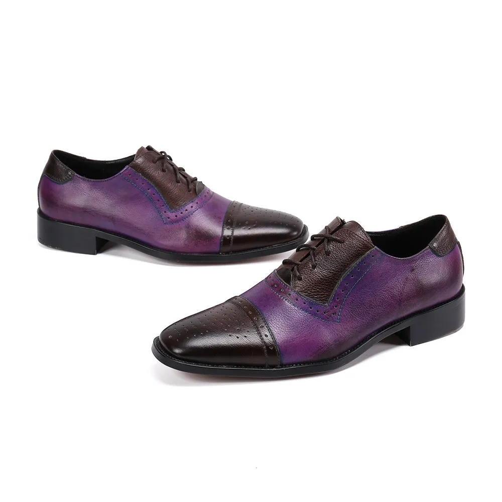 Two Tones Breathable Captoe Oxfords for Men