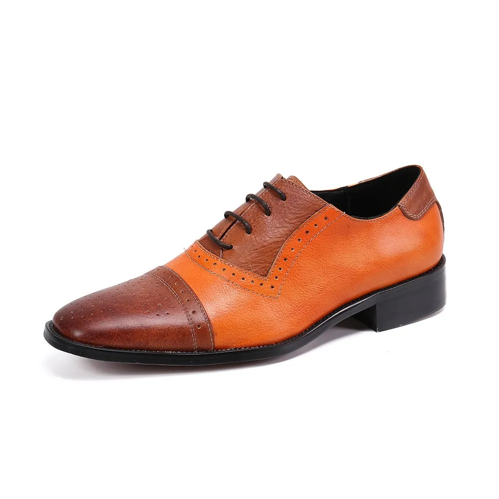 Two Tones Breathable Captoe Oxfords for Men