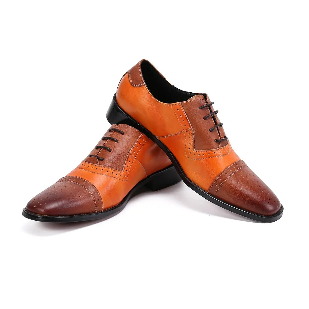 Two Tones Breathable Captoe Oxfords for Men