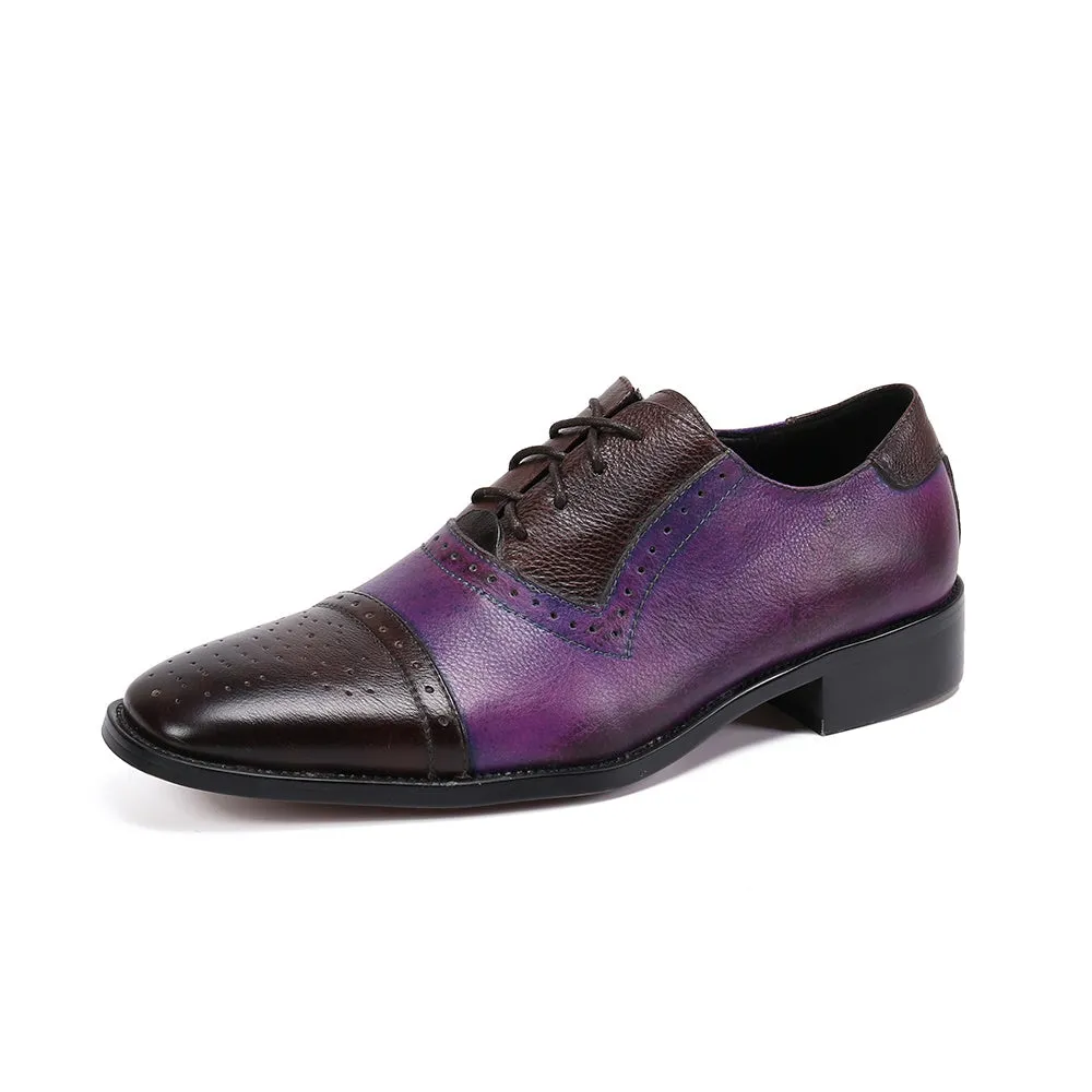 Two Tones Breathable Captoe Oxfords for Men