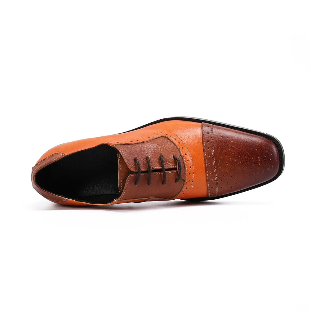 Two Tones Breathable Captoe Oxfords for Men