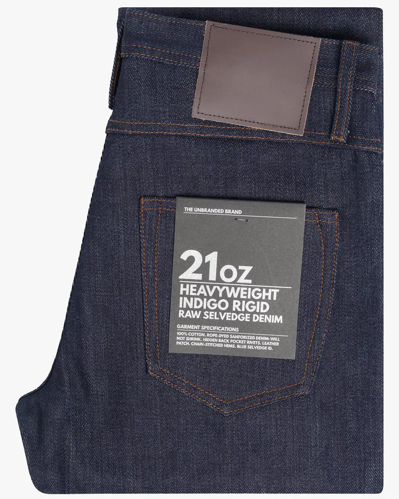 Unbranded UB321 Straight Fit Mens Jeans - 21oz Indigo Selvedge