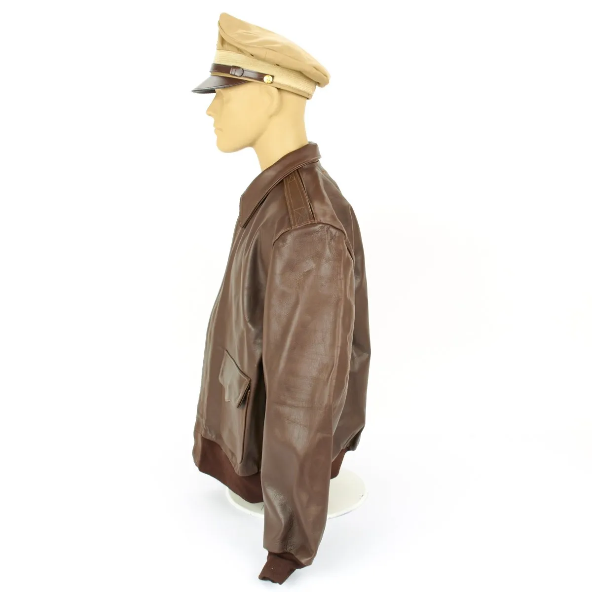 U.S. WWII Army Air Force USAAF Type A-2 Flight Jacket- Genuine Russet Brown Leather