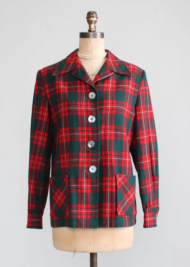 Vintage 1940s Pendleton Plaid 49er Jacket