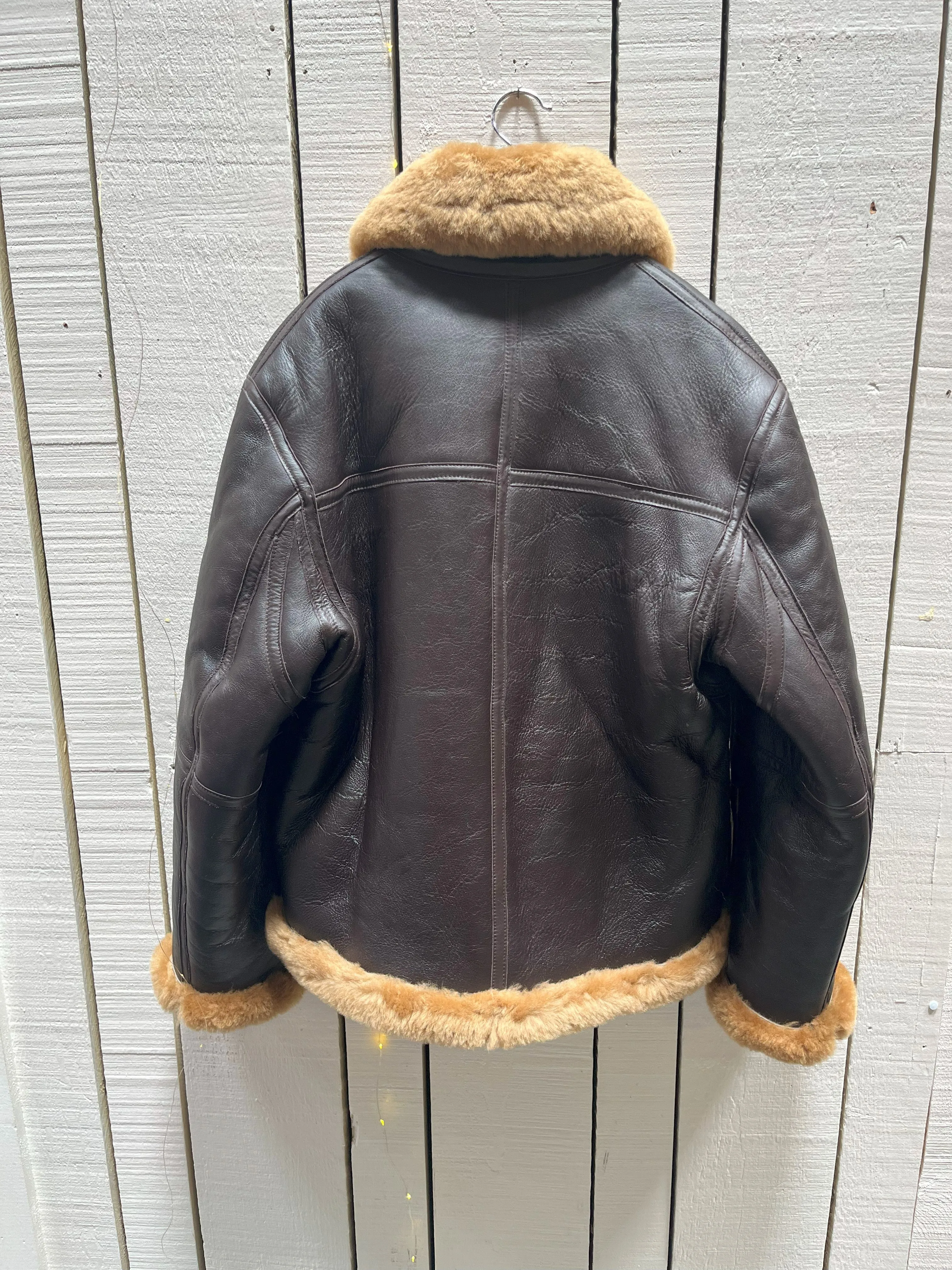 Vintage Greycar RAF Brown Shearling flying  Jacket, Made in England, Chest 46” SOLD