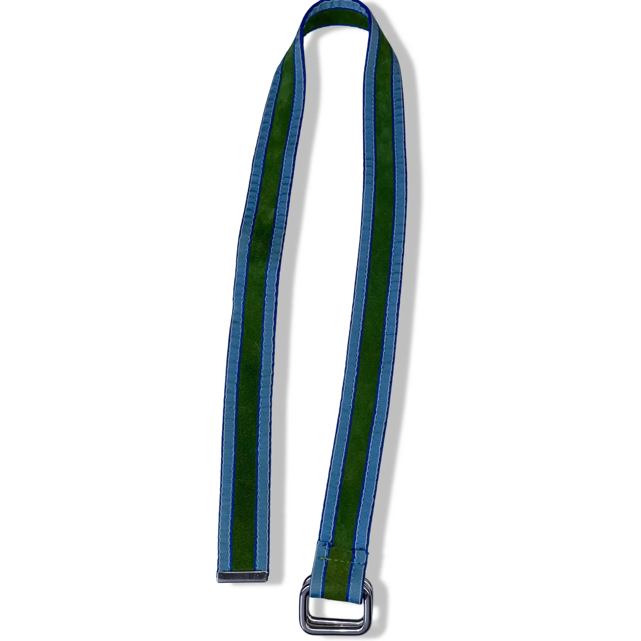 Vintage multi stripe blue and green elastic belt