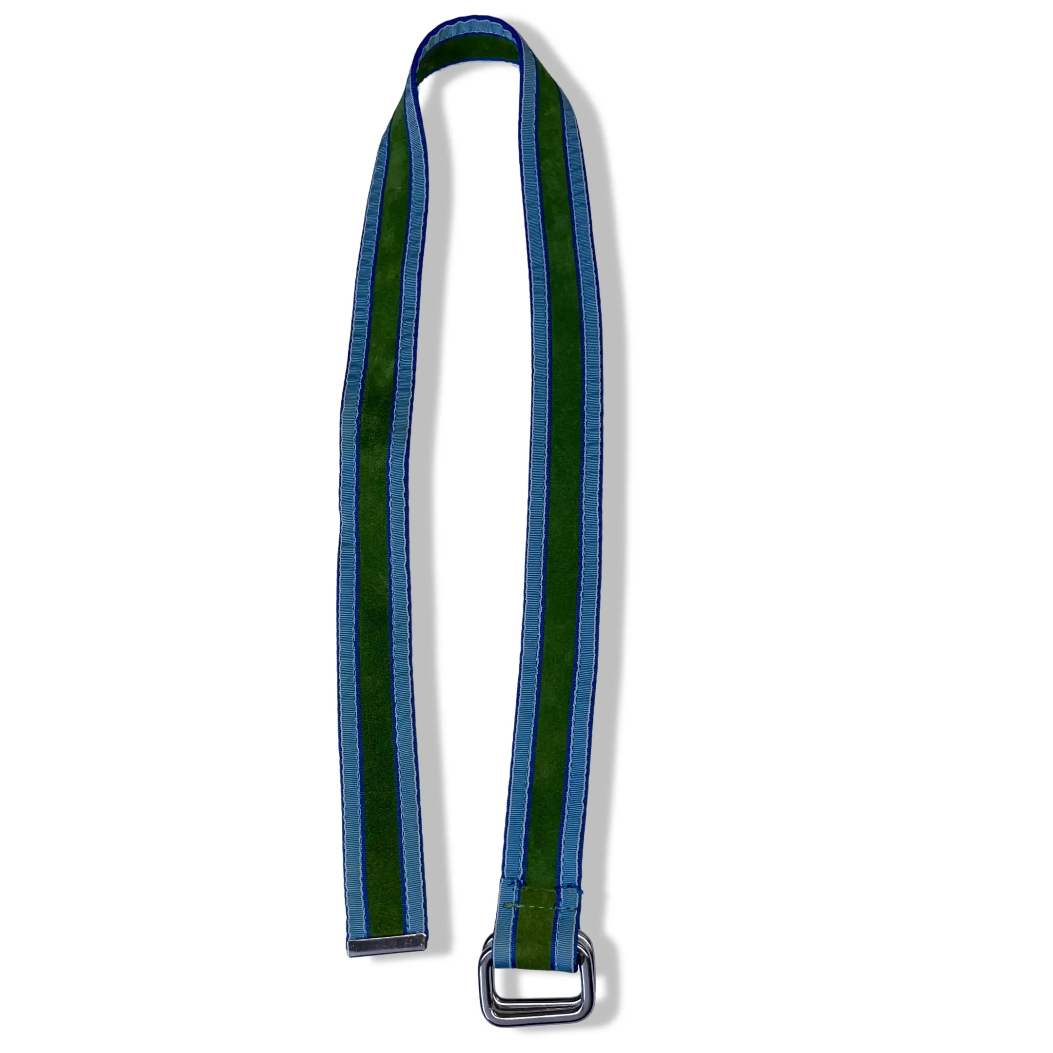 Vintage multi stripe blue and green elastic belt