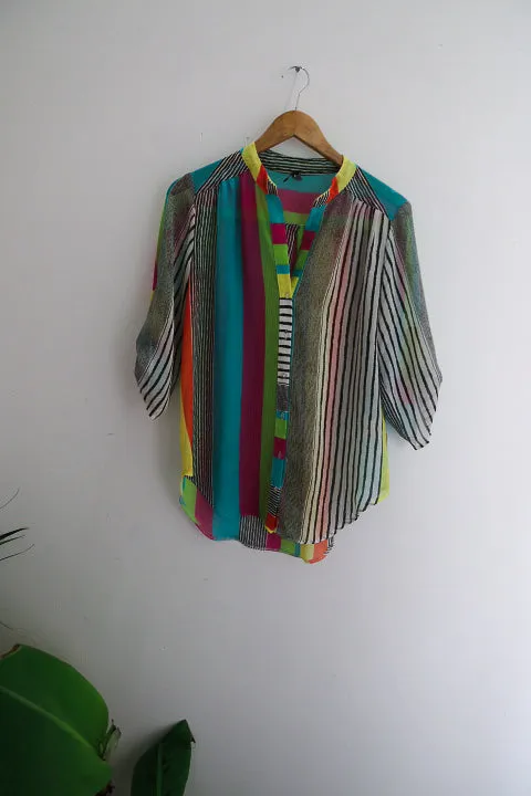 Vintage Multicoloured womens medium short sleeve shirt