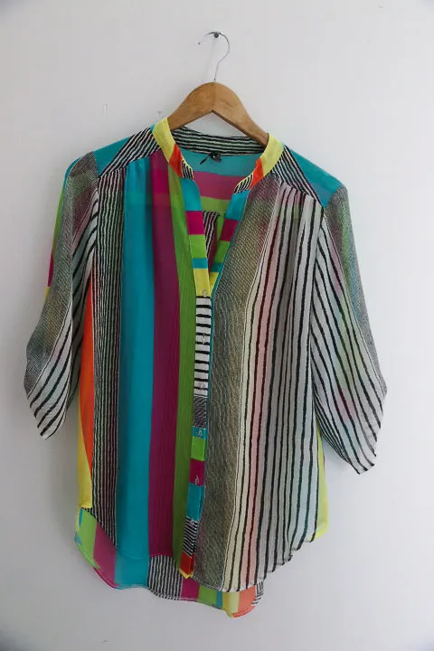 Vintage Multicoloured womens medium short sleeve shirt