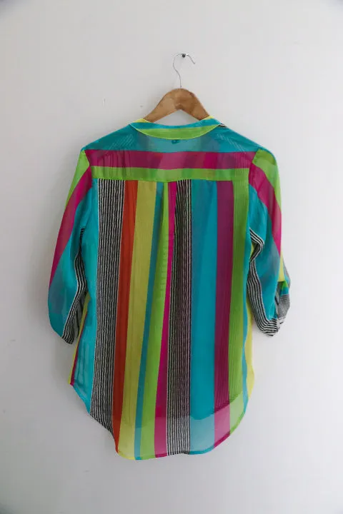 Vintage Multicoloured womens medium short sleeve shirt