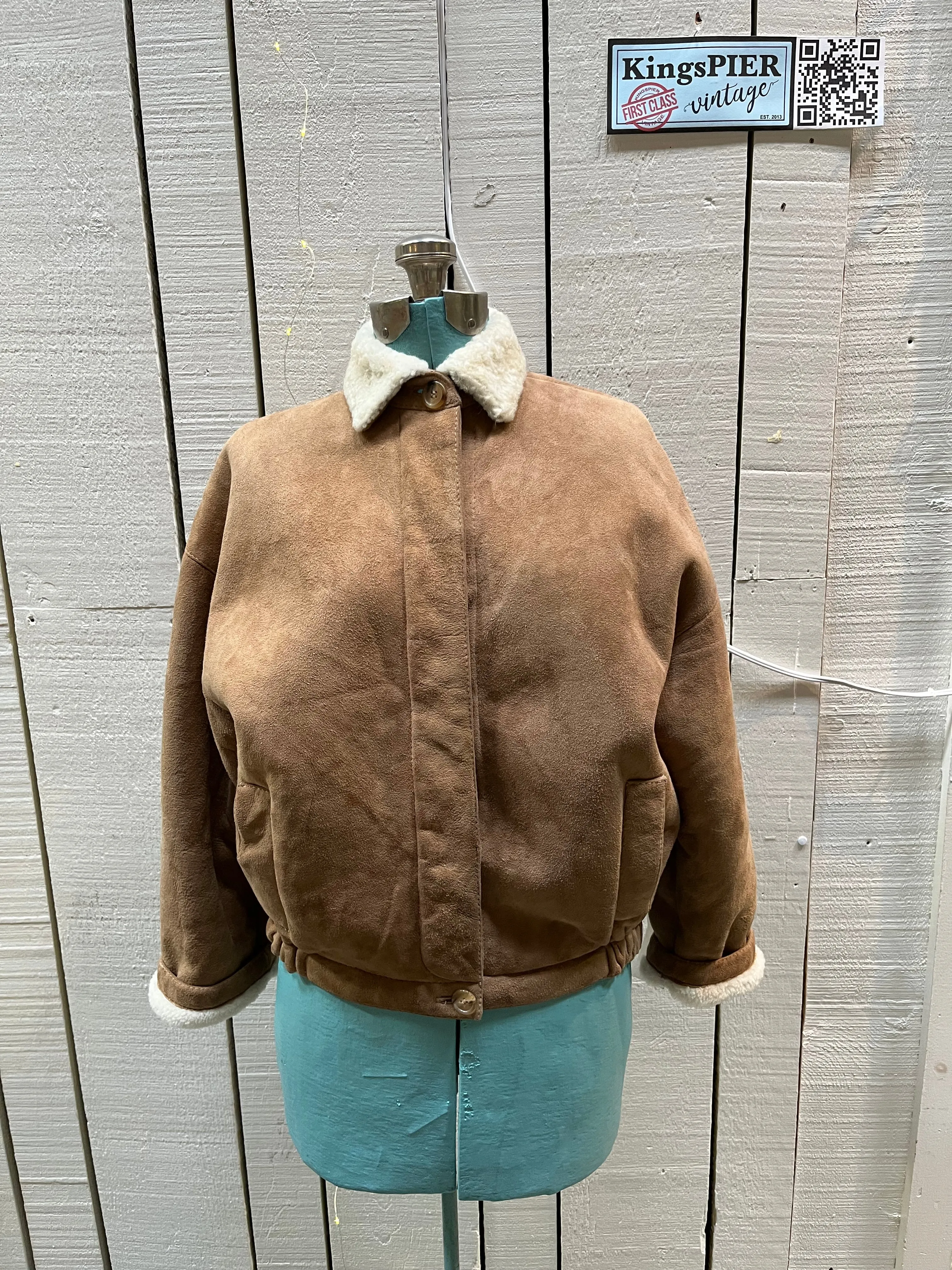 Vintage Perry Ellis, Sawyer of Napa Shearling Jacket, Made in USA, Size 8, SOLD