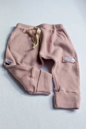 Waffle Cotton Track Pants - Dusty Lilac