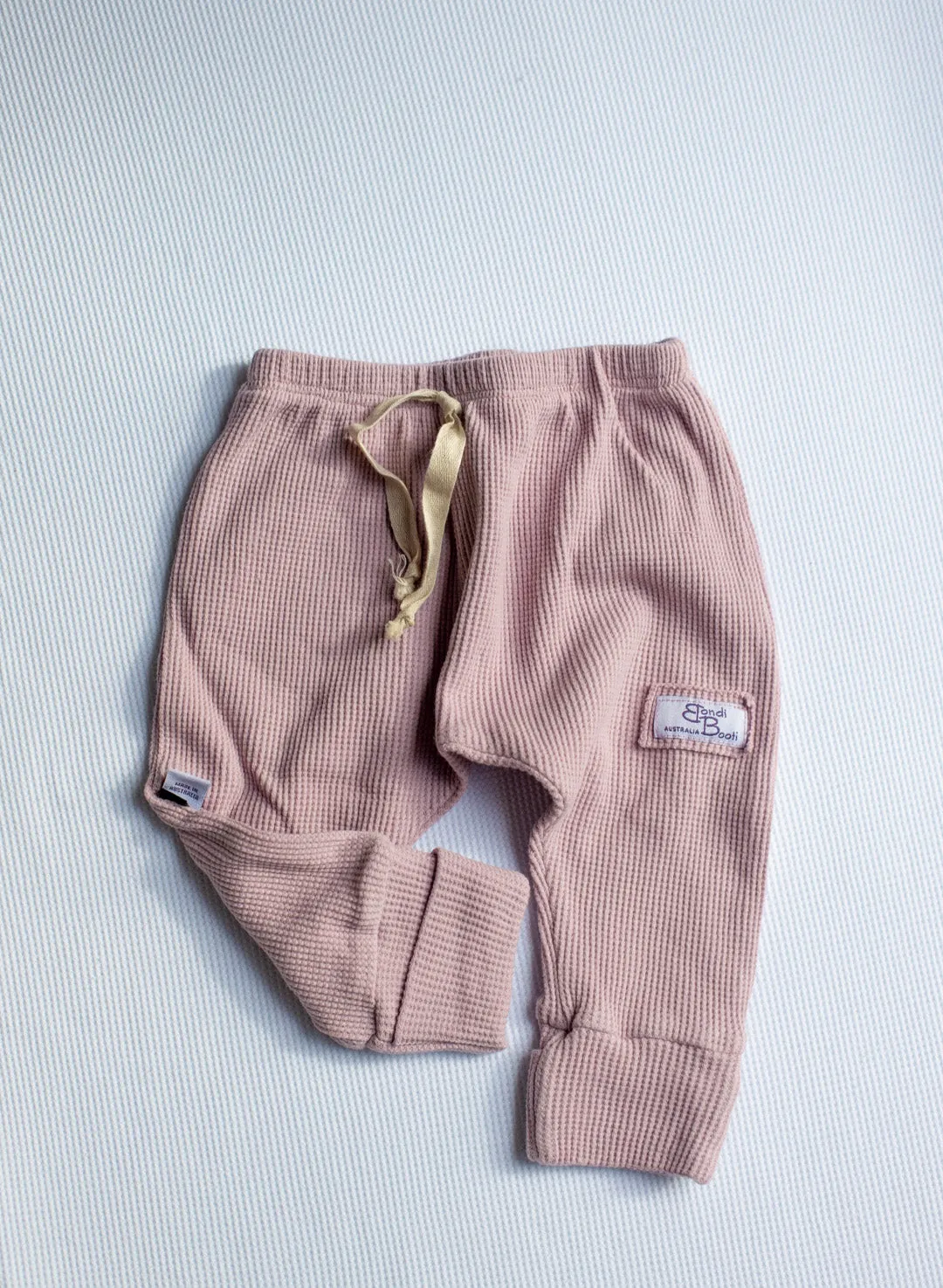 Waffle Cotton Track Pants - Dusty Lilac