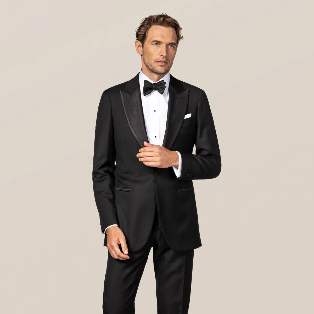 White Plissé Tuxedo Shirt- Classic Fit