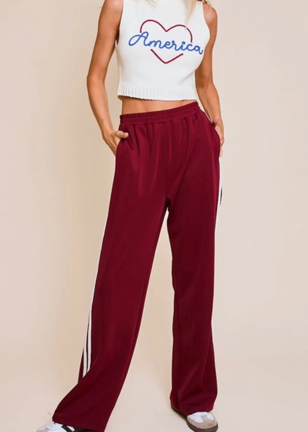 Wide Leg Track Pants